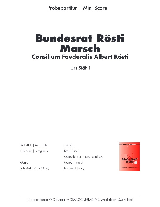 Bundesrat Rsti Marsch (Consilium Foederalis Albert Rsti) - cliquer ici