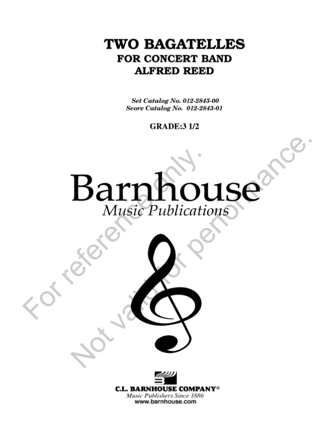 2 Bagatelles for Concert Band (Two) - cliquer ici