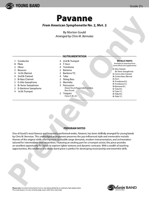 Pavanne (from 'American Symphonette #2' Mvt.2) - cliquer ici