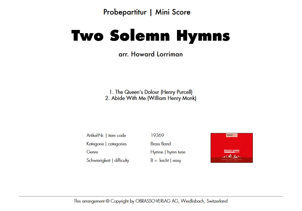 2 Solemn Hymns (Two) - cliquer ici