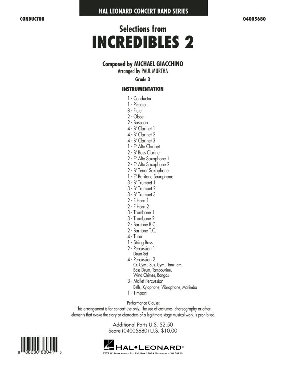Selections from Incredibles 2 - cliquer ici
