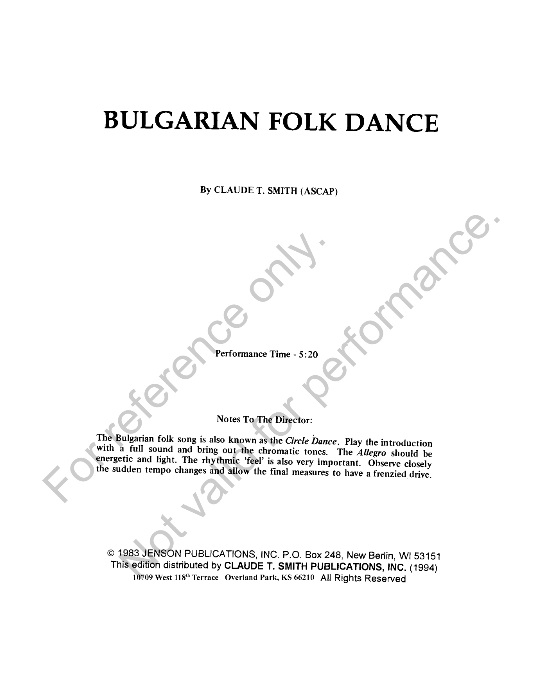 Bulgarian Folk Dance - cliquer ici