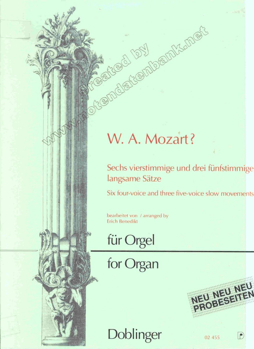 6 vierstimmige und drei fünfstimmige langsame Sätze - cliquer ici 6 vierstimmige und drei fünfstimmige langsame Sätze - cliquer ici