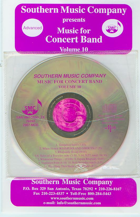 Southern Music Company #10 Music for Concert Band - cliquer ici
