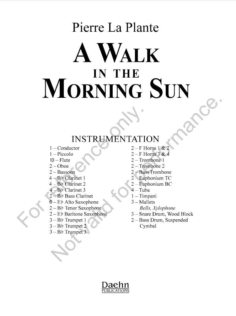 A Walk In The Morning Sun - cliquer ici