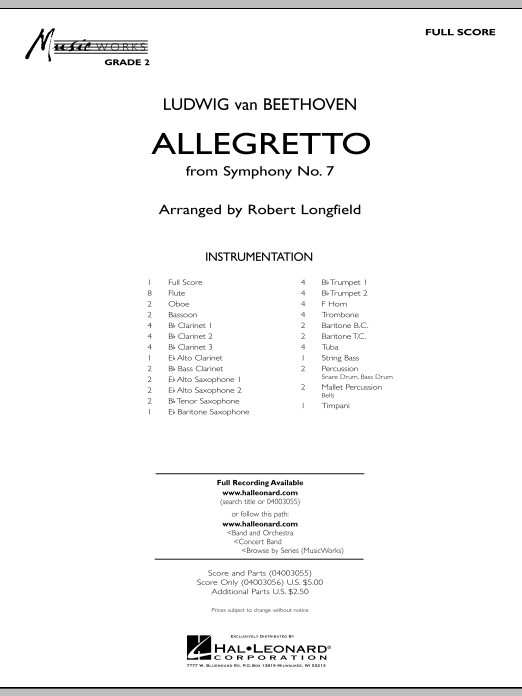 Allegretto (from Symphony #7) - cliquer ici