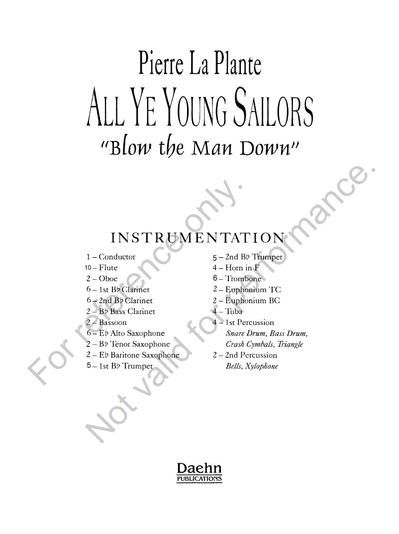 All Ye Young Sailors 'Blow the Man Down' - cliquer ici