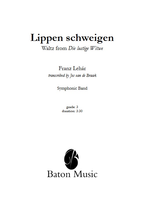 Lippen schweigen (from the Operetta 'Die Lustige Witwe') - cliquer ici