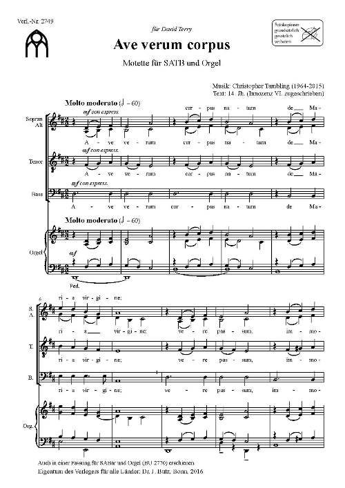 Ave verum corpus - cliquer ici Ave verum corpus - cliquer ici