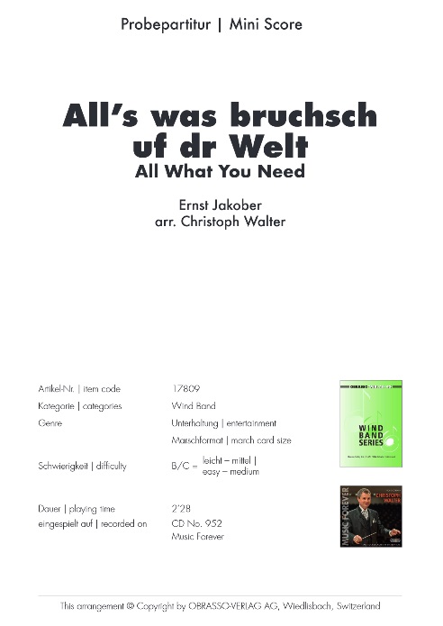 All's was bruchsch uf dr Welt (All What you Need) - cliquer ici