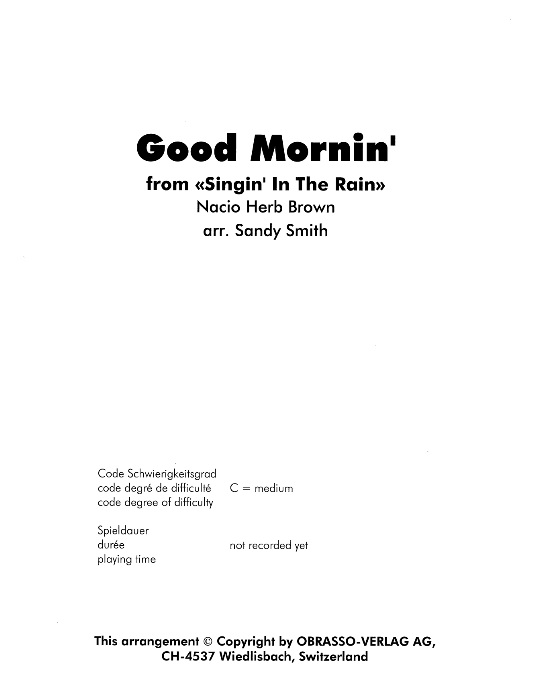Good Mornin' (from 'Singin' In The Rain') - cliquer ici