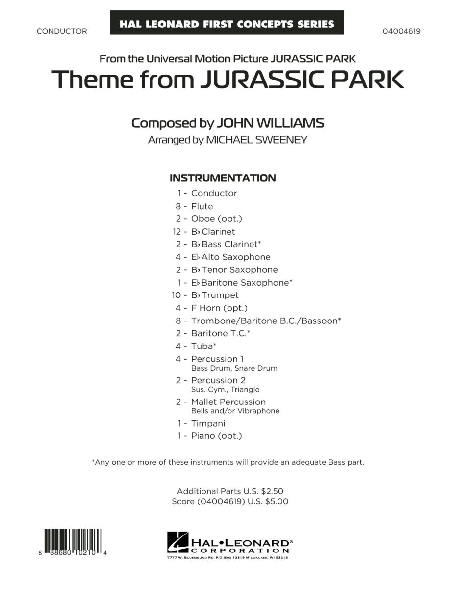 Theme from 'Jurassic Park' - cliquer ici