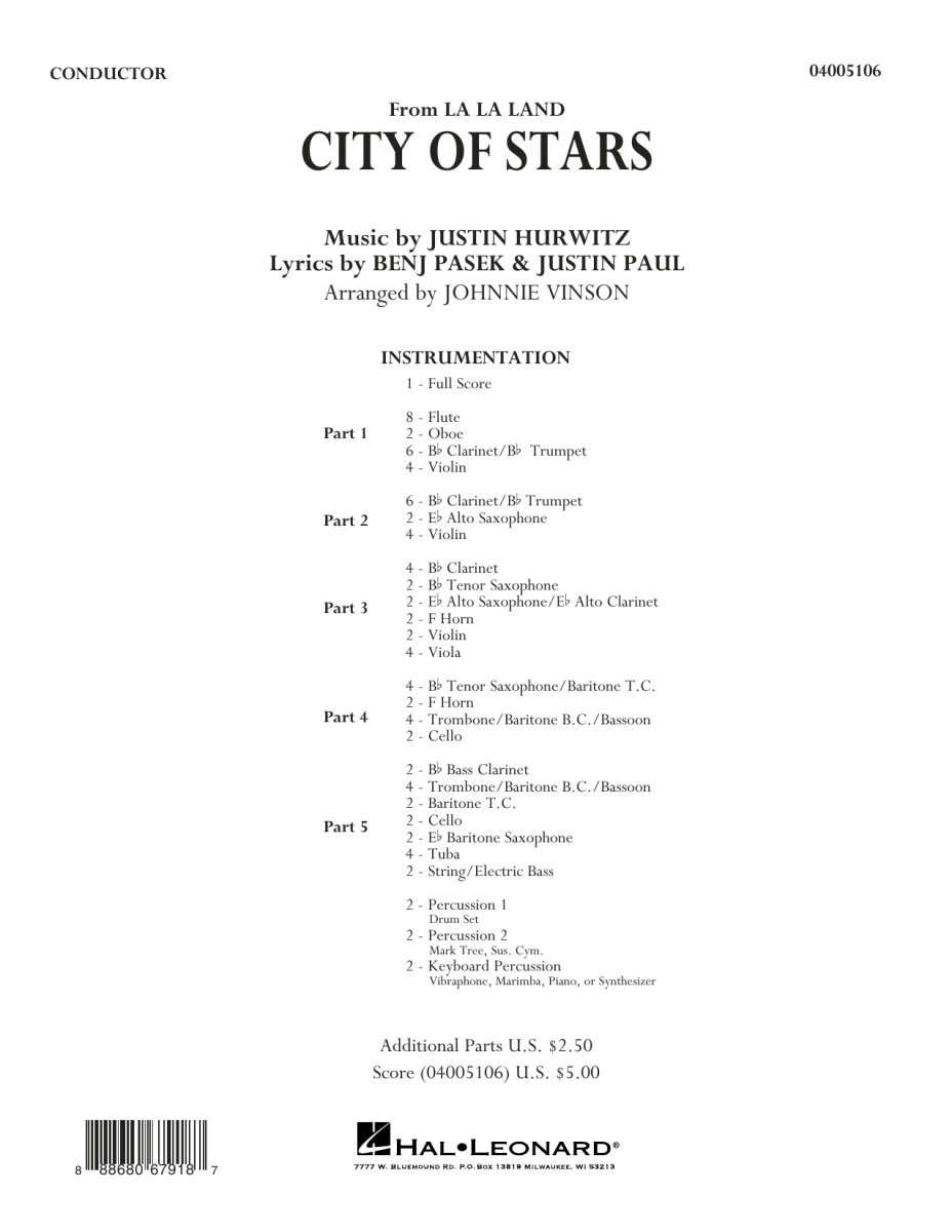 City of Stars (from 'La La Land') - cliquer ici