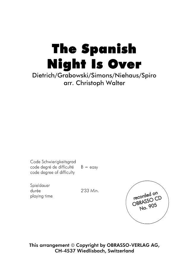 Spanish Night Is Over, The - cliquer ici