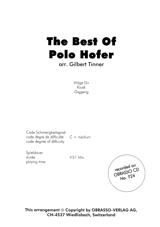 Best of  Polo Hofer, The - cliquer ici