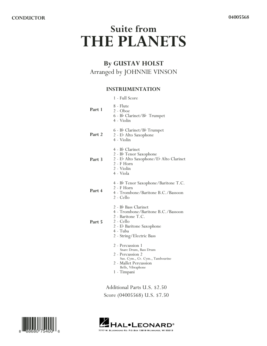 Suite from 'The Planets' - cliquer ici