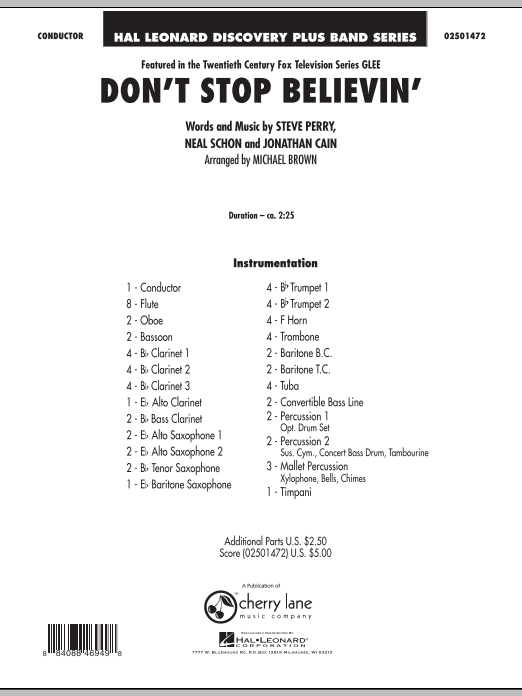 Don't Stop Believin' (from 'Glee') - cliquer ici