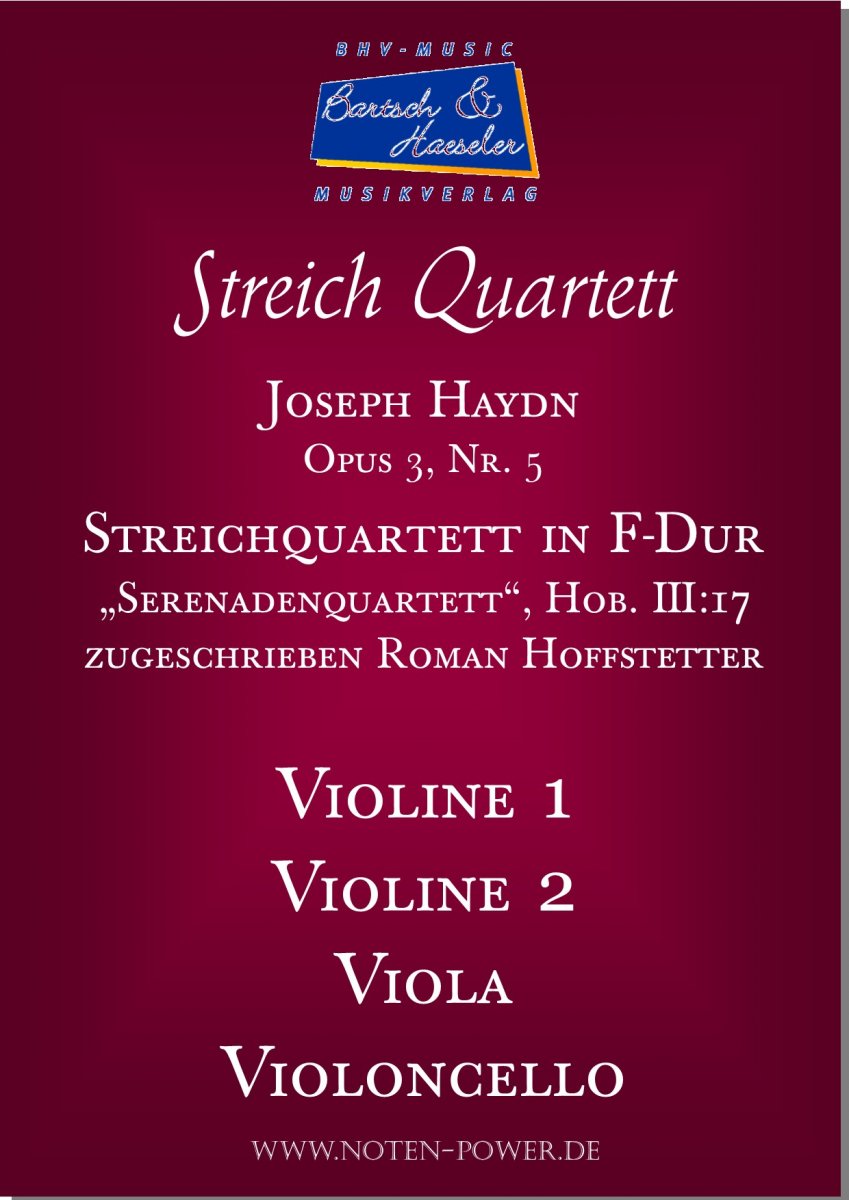 Streichquartett in F-Dur „Serenadenquartett“ - cliquer ici Streichquartett in F-Dur „Serenadenquartett“ - cliquer ici