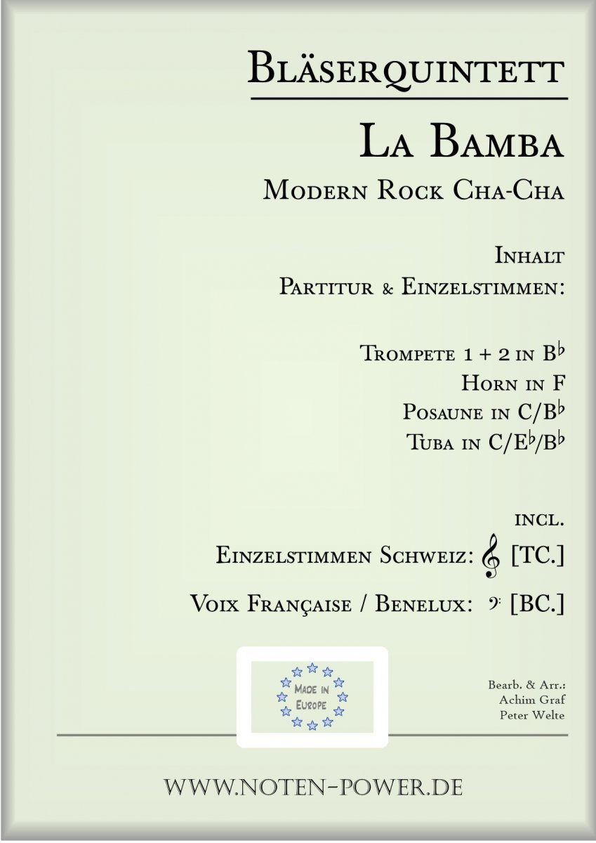 La Bamba (Modern Rock Cha-Cha) - cliquer ici