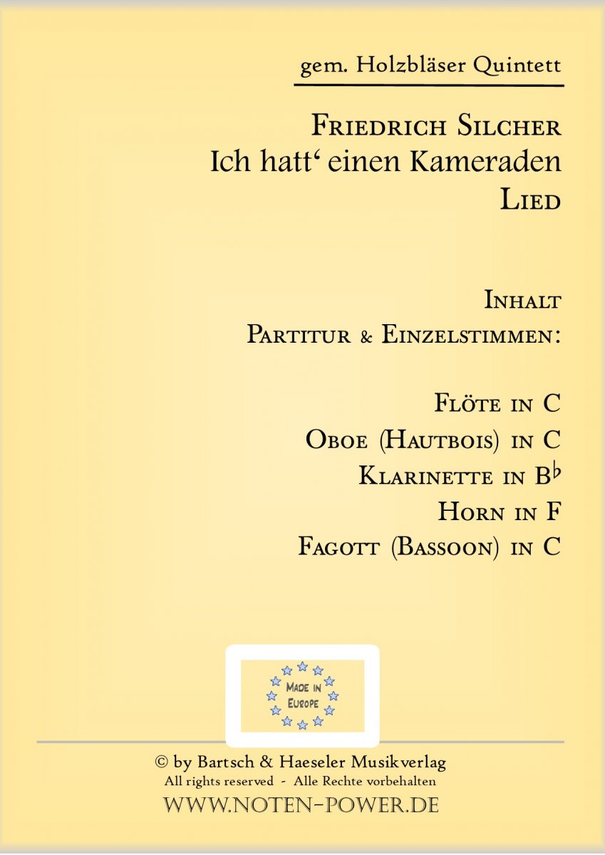 Ich hatt' einen Kameraden - cliquer ici Ich hatt' einen Kameraden - cliquer ici