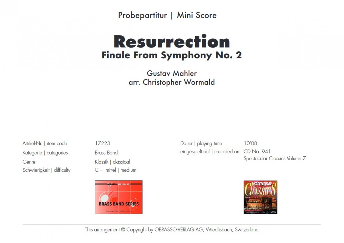 Resurrection (Finale from 'Symphony #2') - cliquer ici