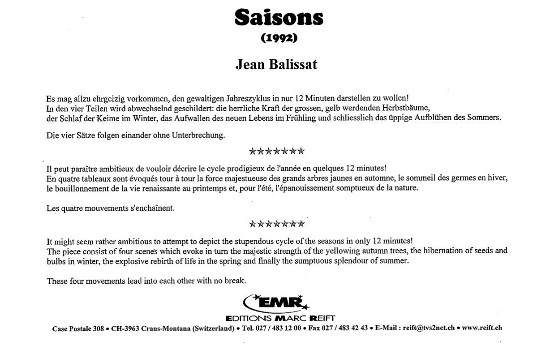 Saisons - cliquer ici