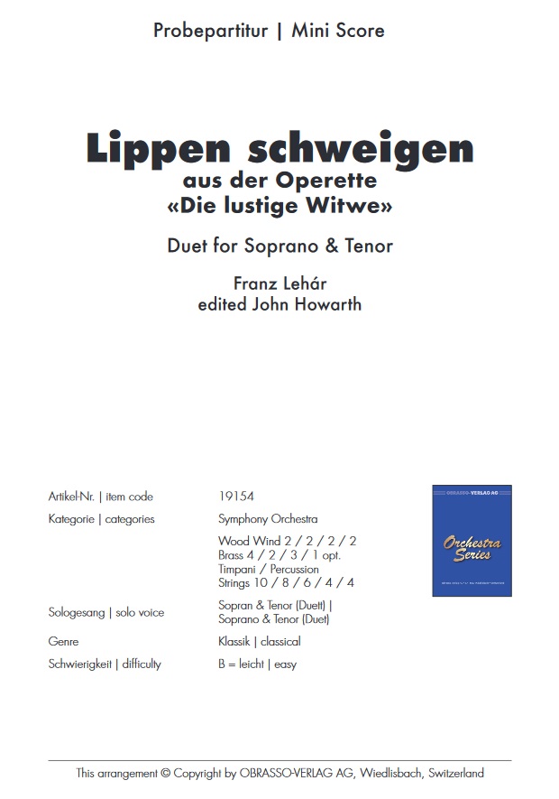 Lippen schweigen (aus 'Die lustige Witwe') - cliquer ici