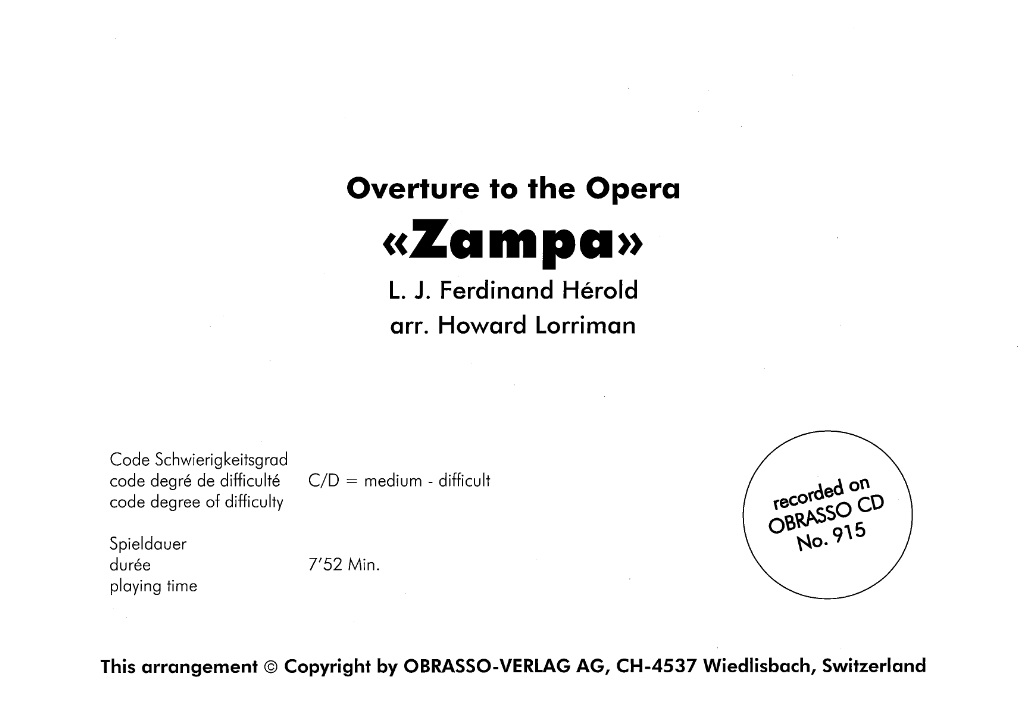 Zampa (Overture to the Opera) - cliquer ici