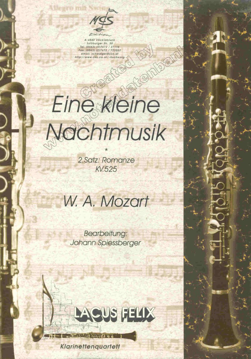 Eine kleine Nachtmusik, 2.Satz: Romanze - cliquer ici Eine kleine Nachtmusik, 2.Satz: Romanze - cliquer ici