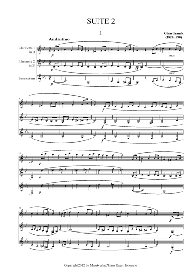 2. Suite fr 1. u. 2. Klarinetten in B u. Bassetthorn - Extrait du conducteur
