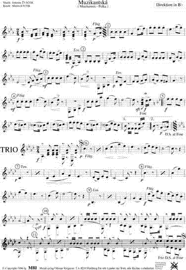 Muzikantska (Musikanten Polka) - Extrait du conducteur